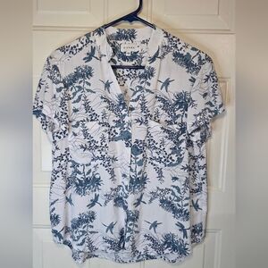 Piyama‎ Button Up Floral Print Pajama Top